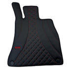 Black Leather Floor Mats For Mercedes Benz GLC-Class X253 SUV (2019-2023) Hybrid | ER56 Design - AutoWin