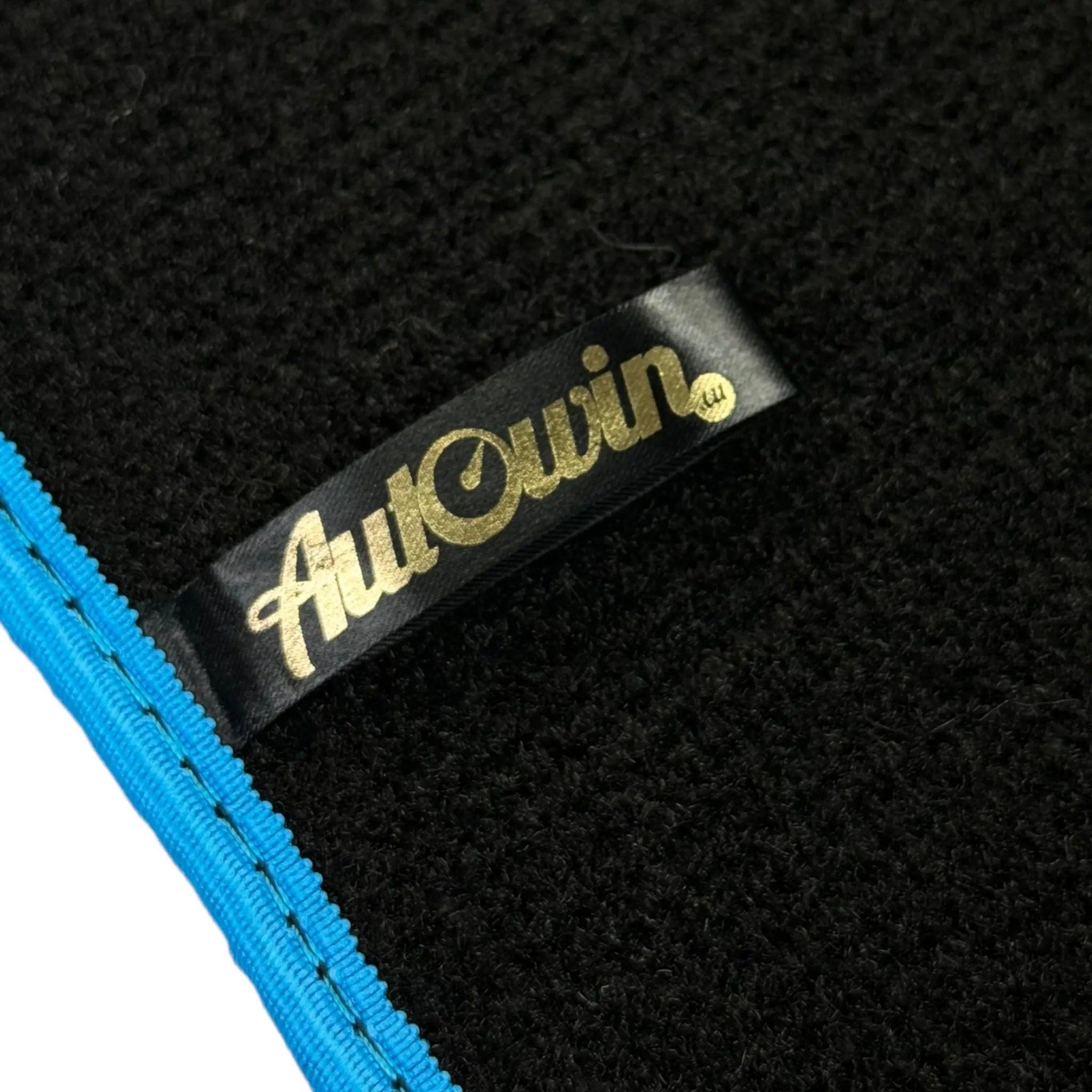 Black Mats For BMW M5 E28 | Sky Blue Trim - AutoWin