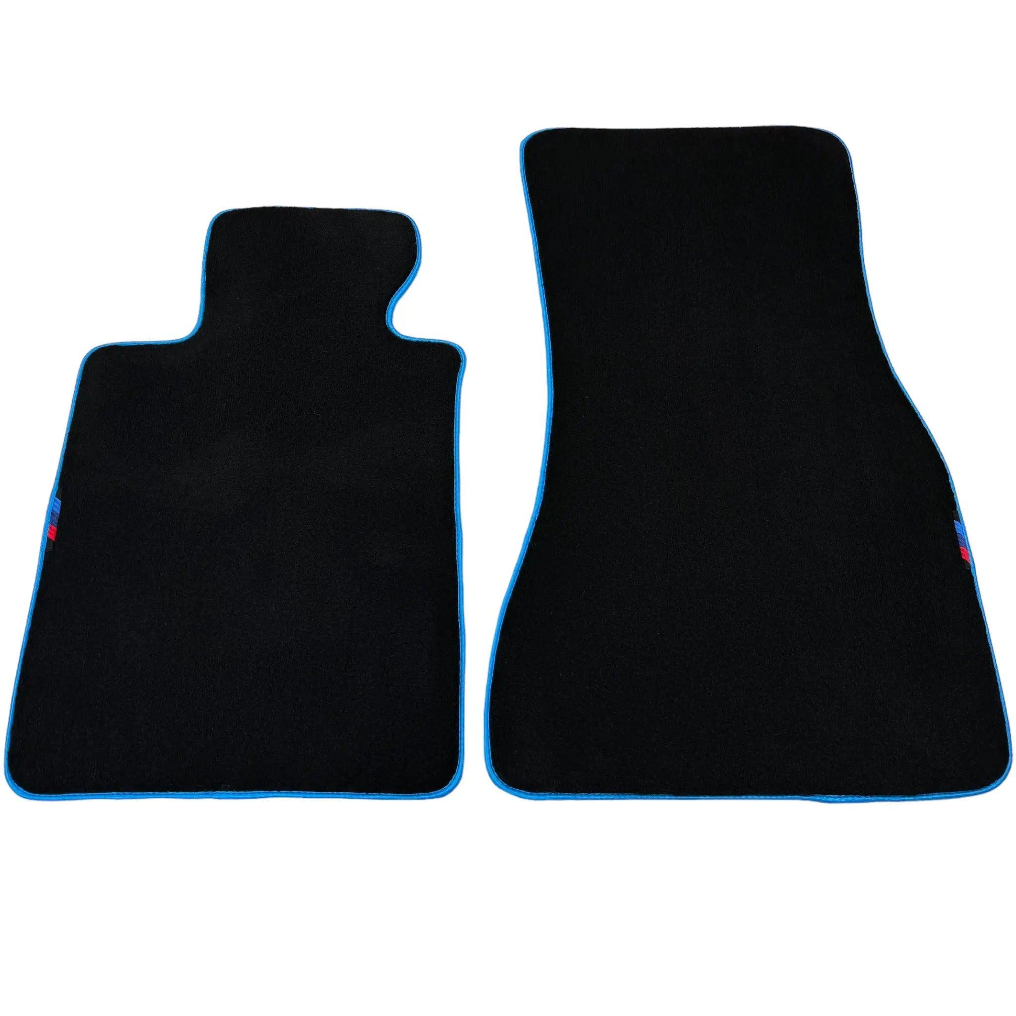 Black Mats For BMW M5 E28 | Sky Blue Trim - AutoWin