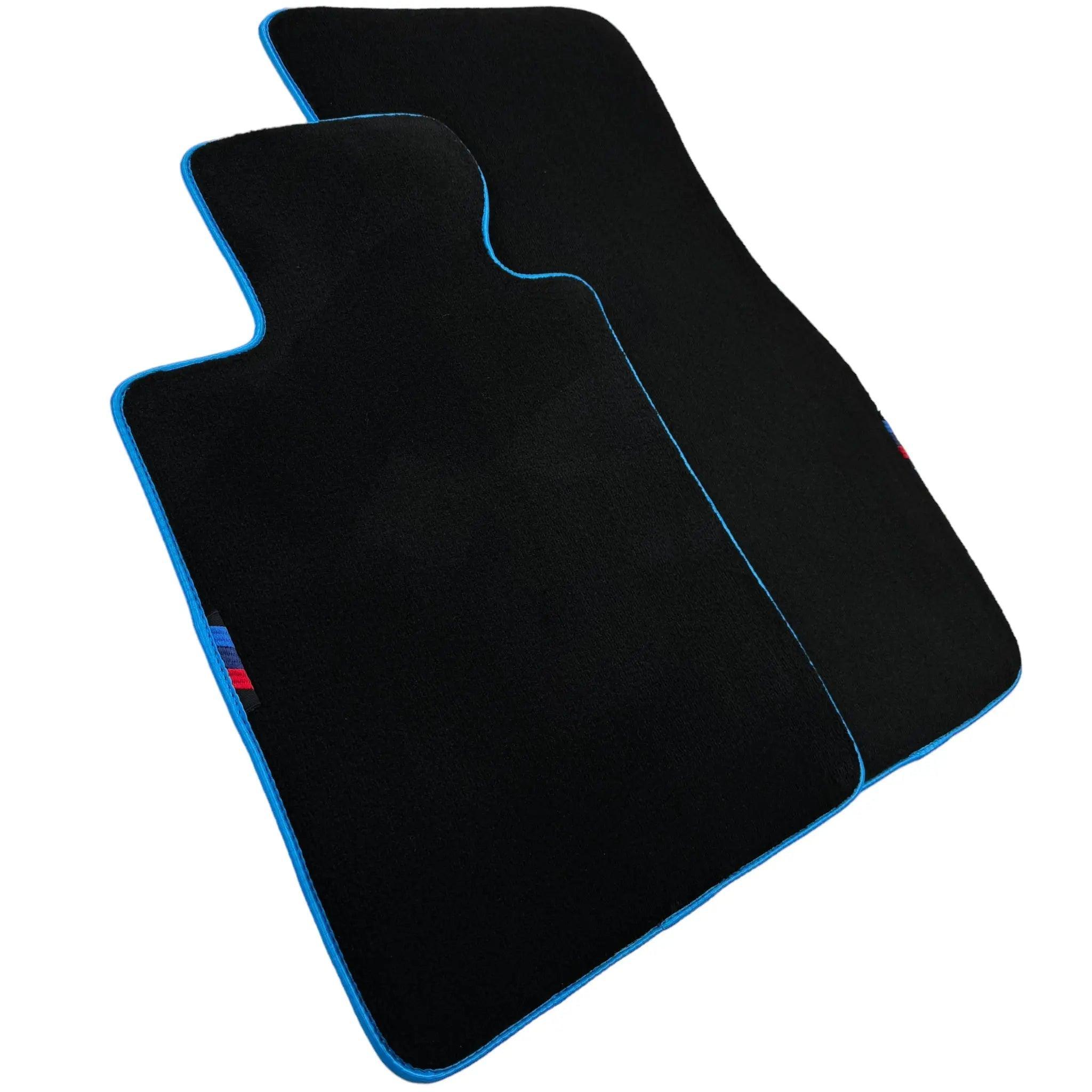 Black Mats For BMW M5 E60 | Sky Blue Trim - AutoWin
