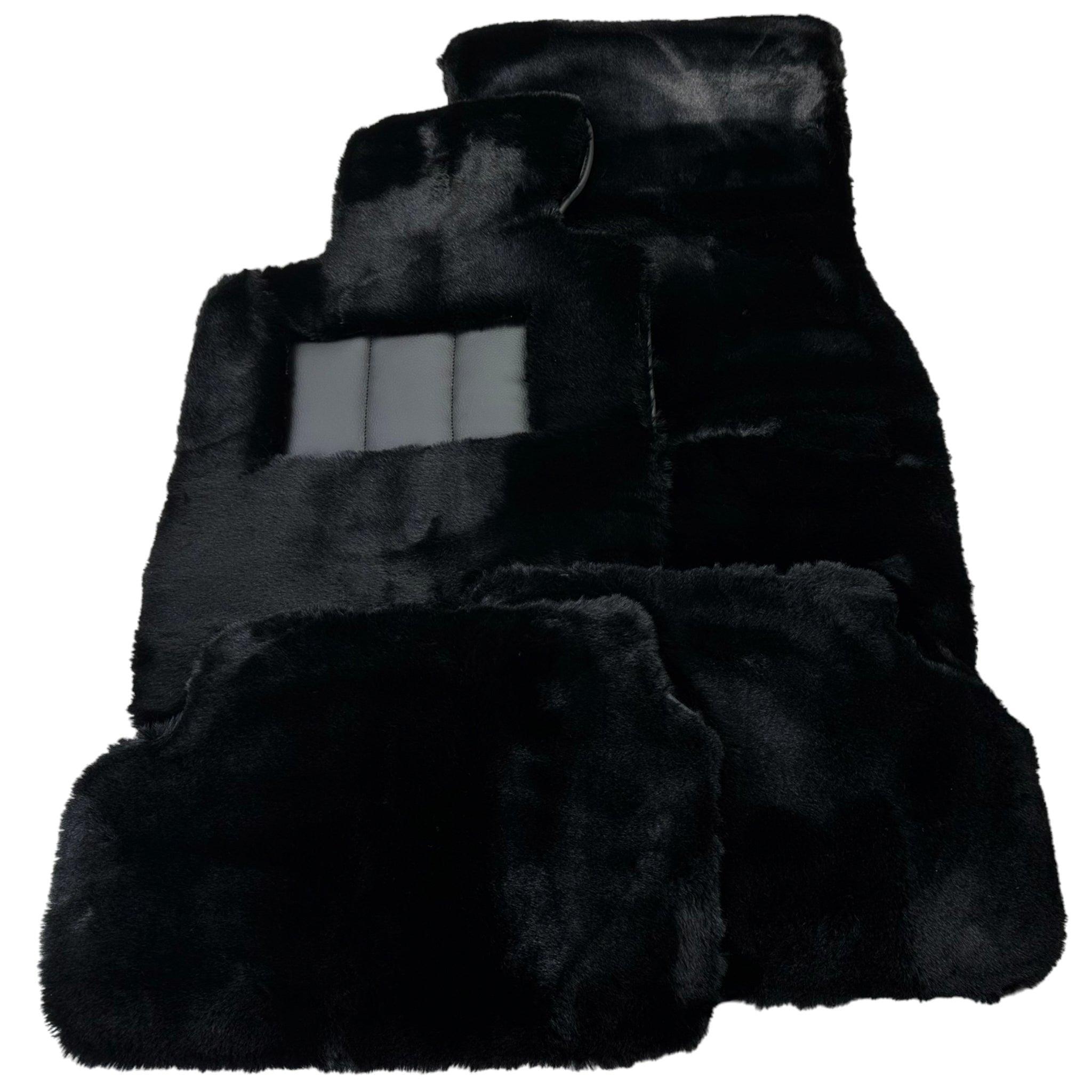 Black Sheepskin Floor Mats For BMW M5 E28 No Steps Edition - AutoWin