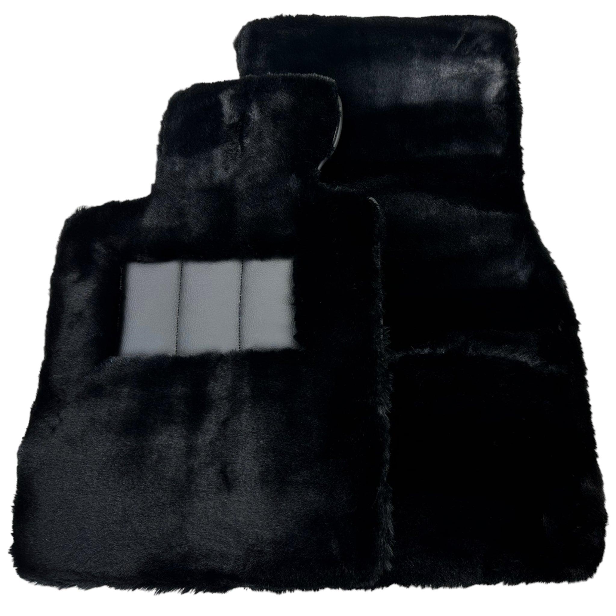 Black Sheepskin Floor Mats For BMW M5 E28 No Steps Edition - AutoWin