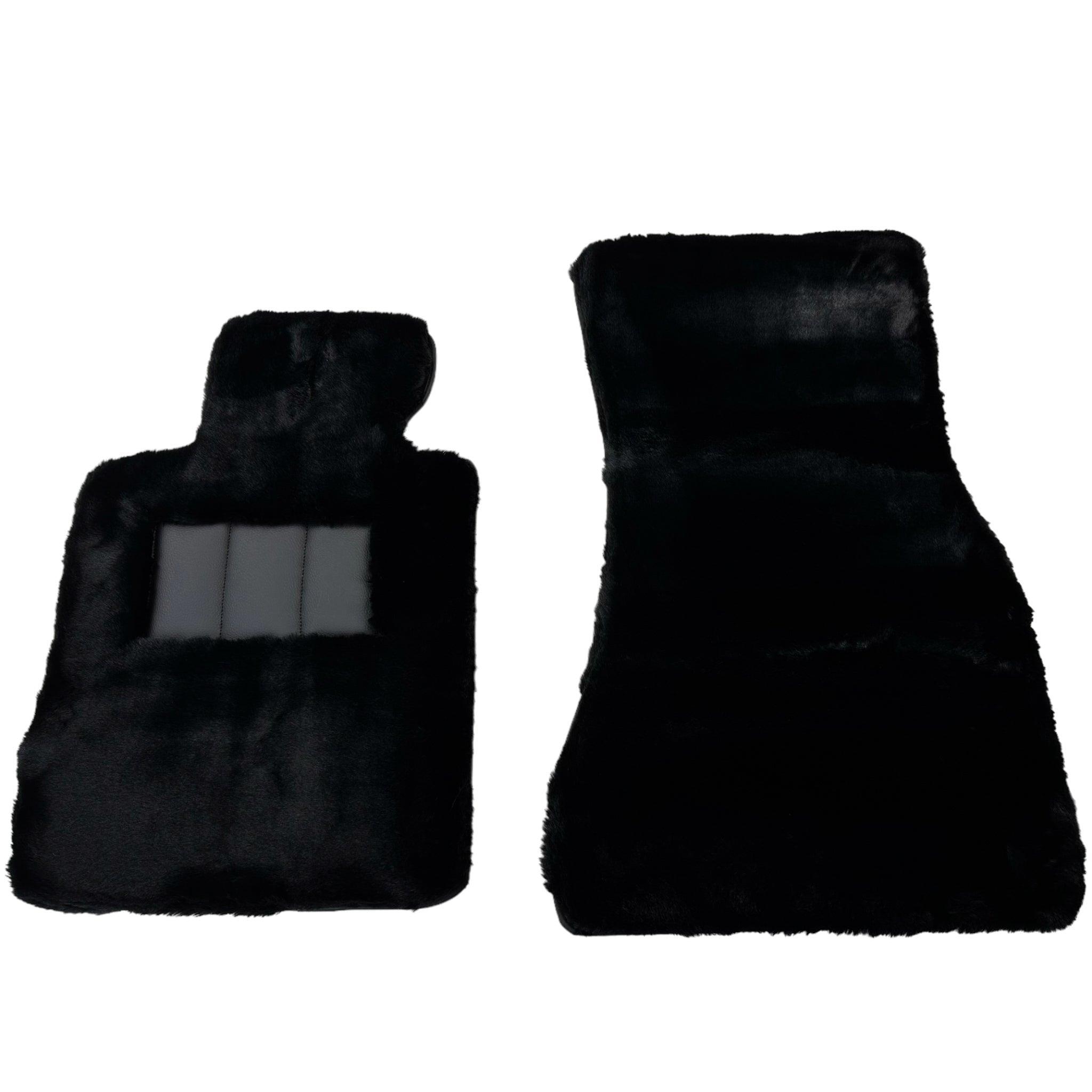 Black Sheepskin Floor Mats For BMW M5 E28 No Steps Edition - AutoWin