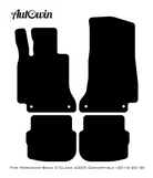 Black Sheepskin Floor Mats For Mercedes Benz C-Class A205 Convertible (2016-2018) | ER56 Design - AutoWin