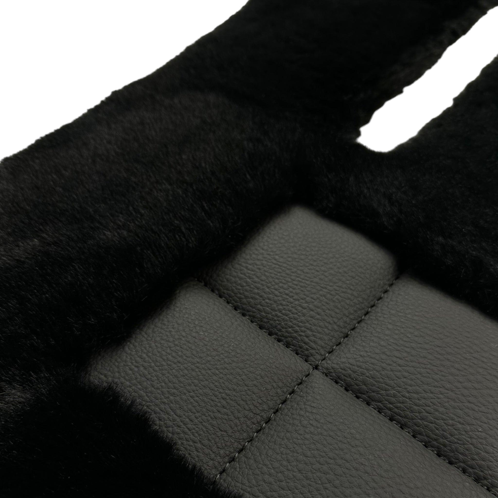 Black Sheepskin Floor Mats For Mercedes Benz C-Class W205 Sedan Facelift (2018-2021) | ER56 Design - AutoWin
