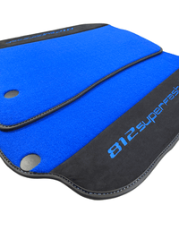 Blue Floor Mats For Ferrari 812 Superfast With Alcantara Leather - AutoWin