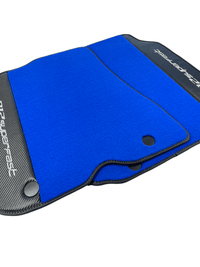 Blue Floor Mats For Ferrari 812 Superfast With Carbon Fiber Leather - AutoWin