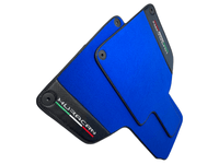 Blue Floor Mats for Lamborghini Huracan With Carbon Fiber Leather - AutoWin