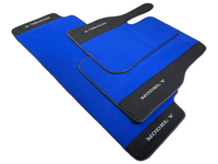 Blue Floor Mats For Tesla Model Y With Alcantara Leather - AutoWin