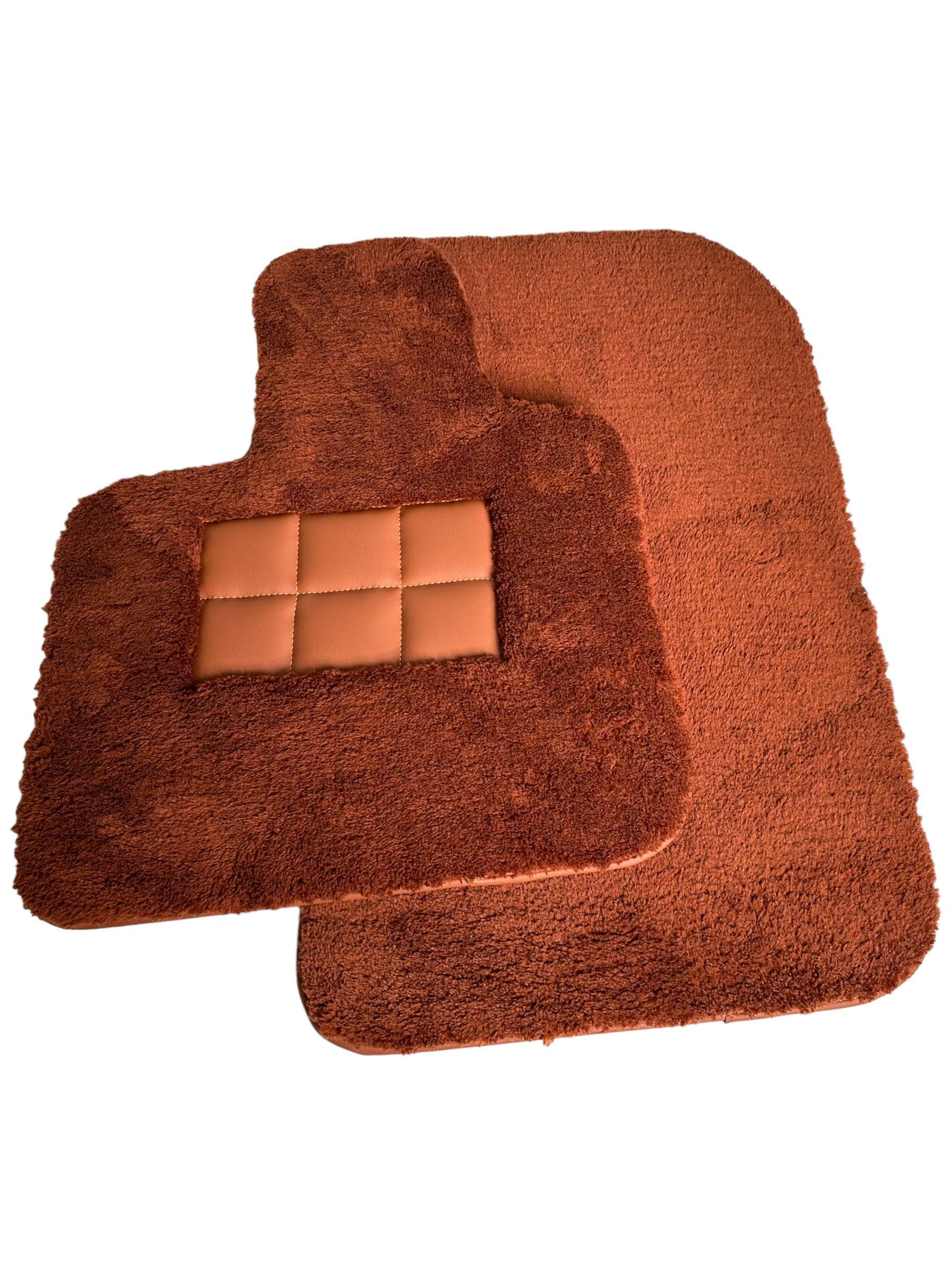 Brown Sheepskin Floor Mats For Rolls Royce Phantom Drophead Coupe 2007–2016 Er56 Design - AutoWin