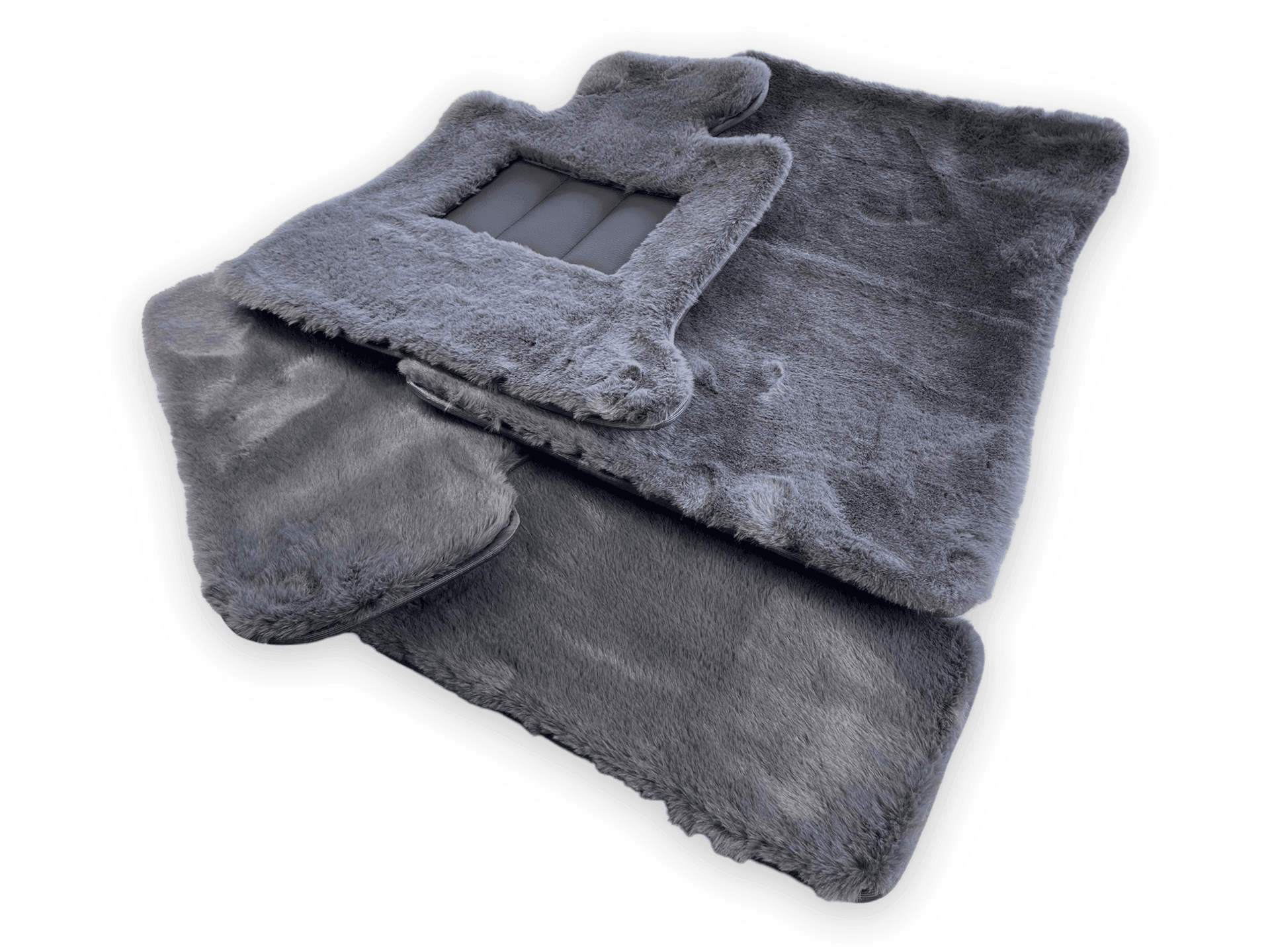 Dark Gray Sheepskin Floor Mats For Rolls Royce Ghost Series I (2010–2020) Er56 Design Brand - AutoWin