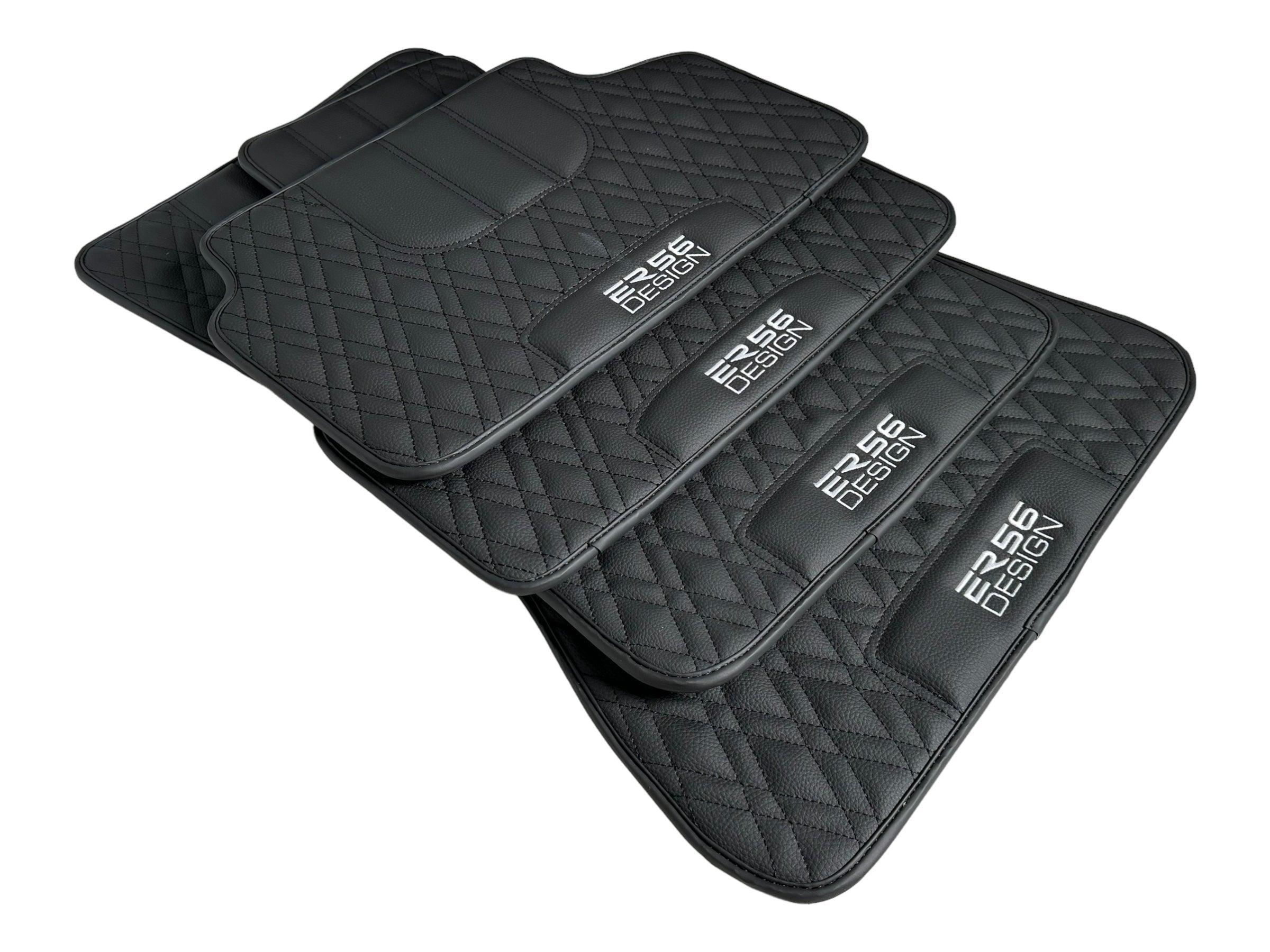 Floor Mats For BMW iX1 - U11 SUV Black Leather Er56 Design - AutoWin