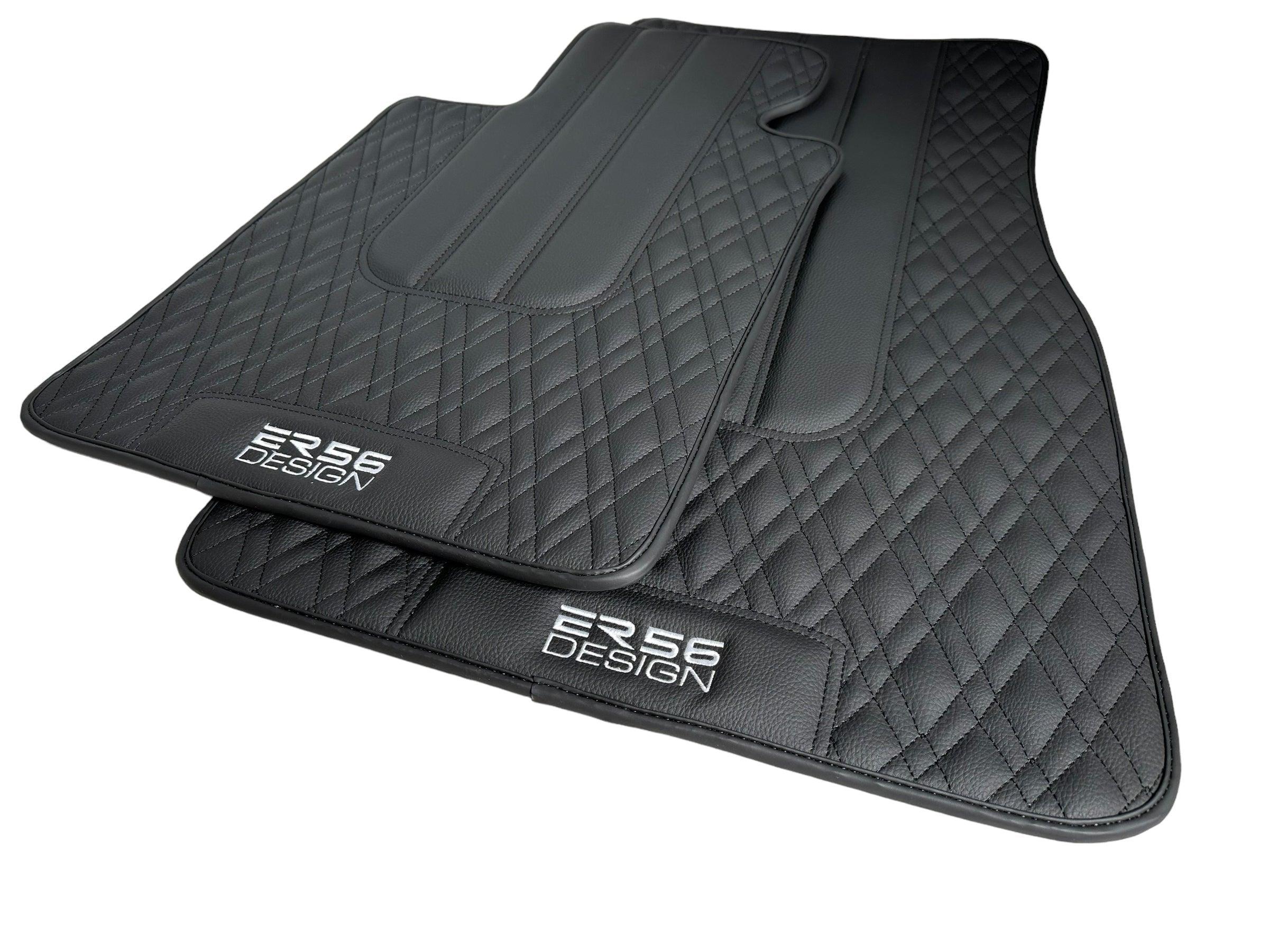 Floor Mats For BMW M4 Series F82 Black Leather Er56 Design - AutoWin