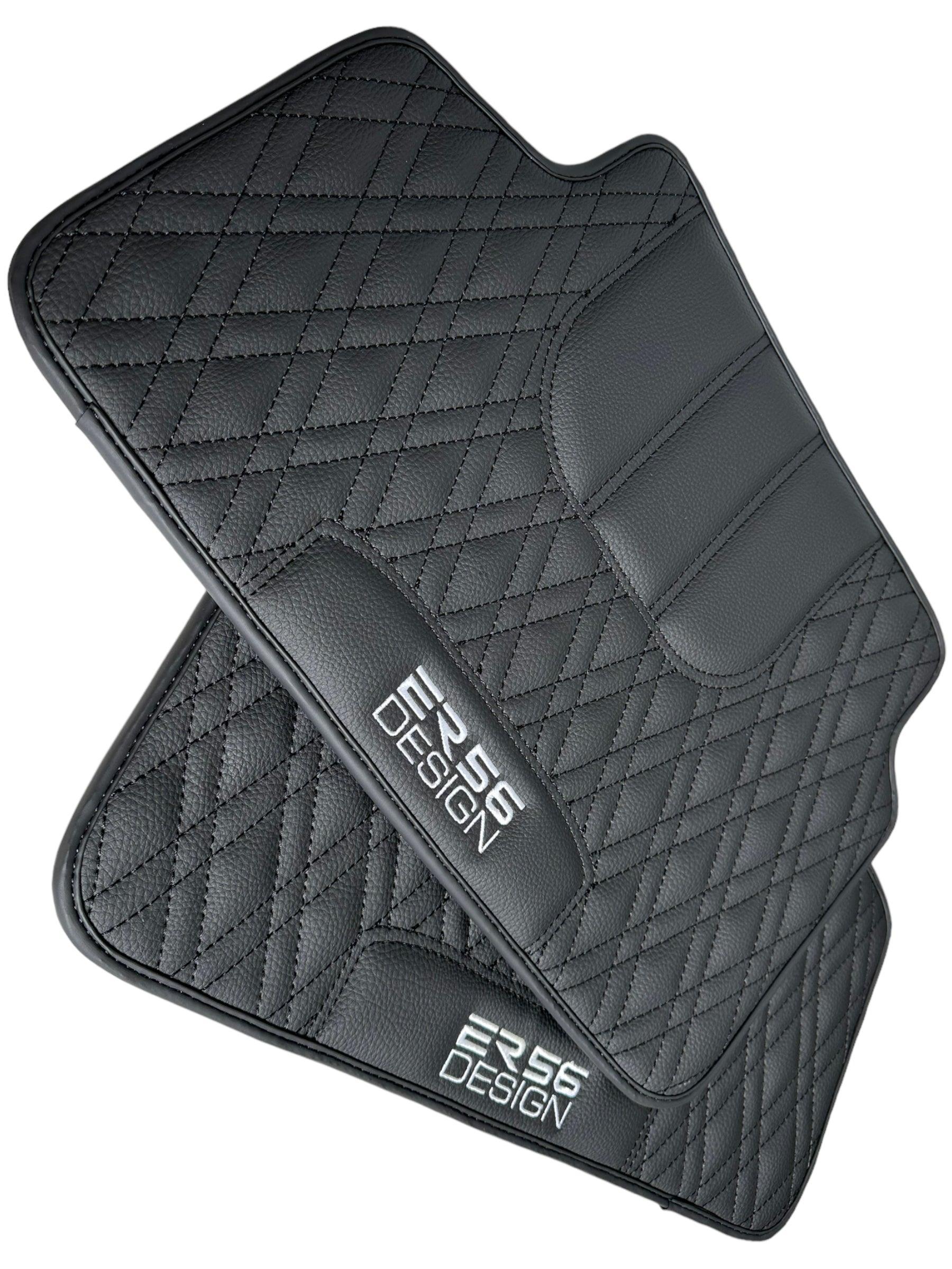Floor Mats For BMW M4 Series F82 Black Leather Er56 Design - AutoWin