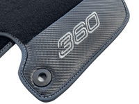 Floor Mats For Ferrari 360 Modena 1999-2005 Black With Carbon Fiber Leather - AutoWin