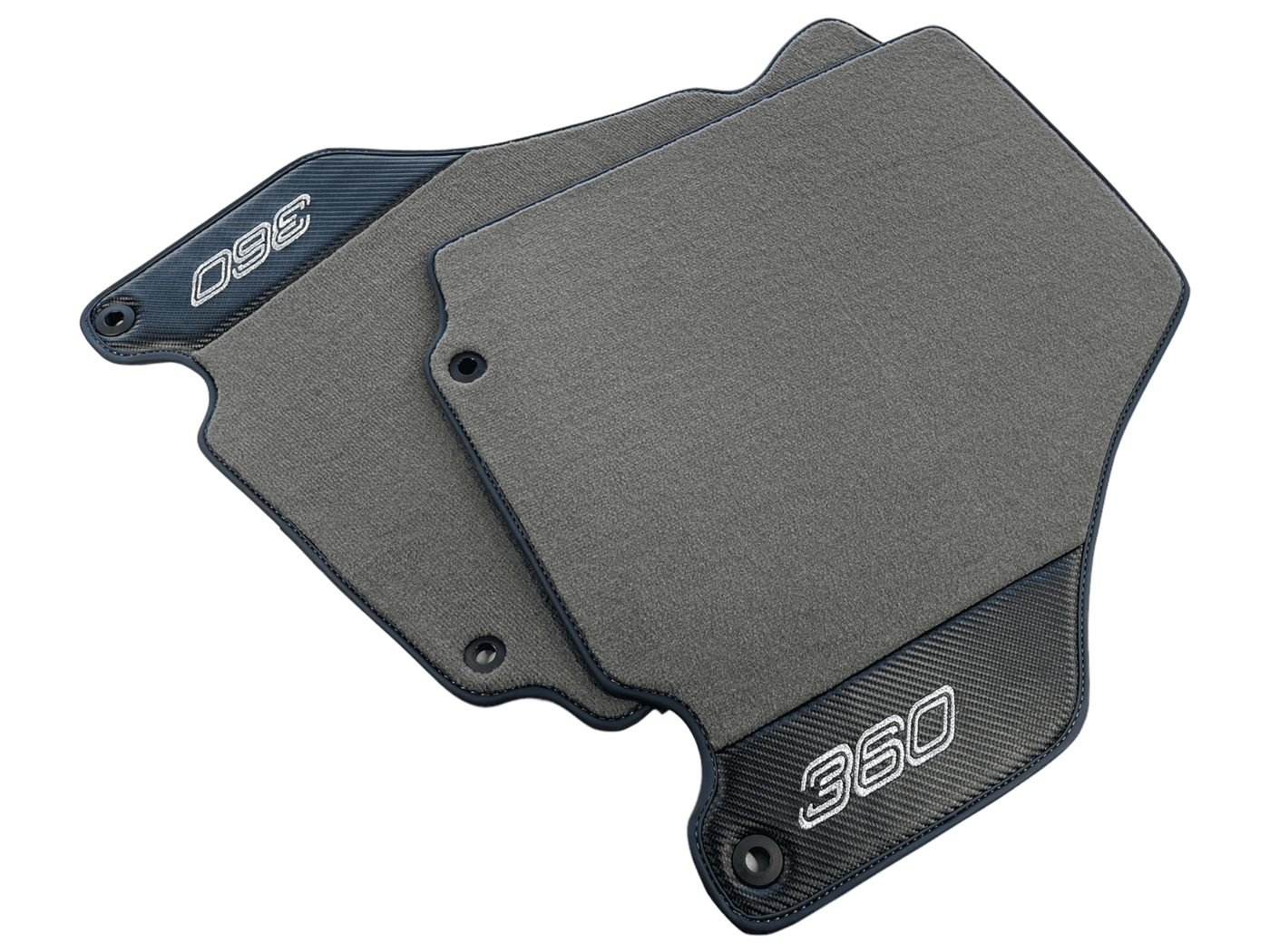 Floor Mats For Ferrari 360 Modena 1999-2005 Gray With Carbon Fiber Leather - AutoWin