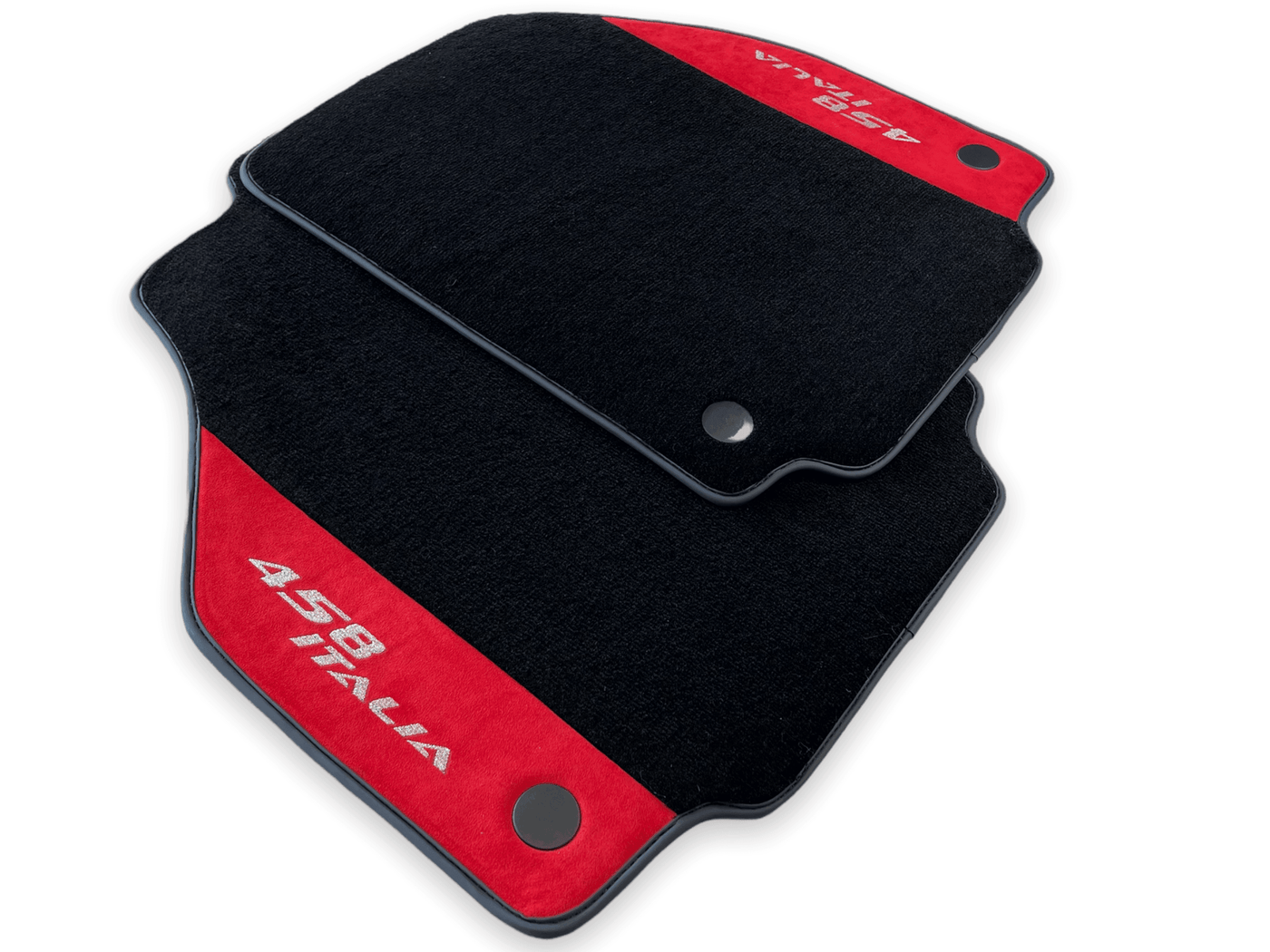 Floor Mats For Ferrari 458 Italia 2009-2015 Red Alcantara Leather - AutoWin
