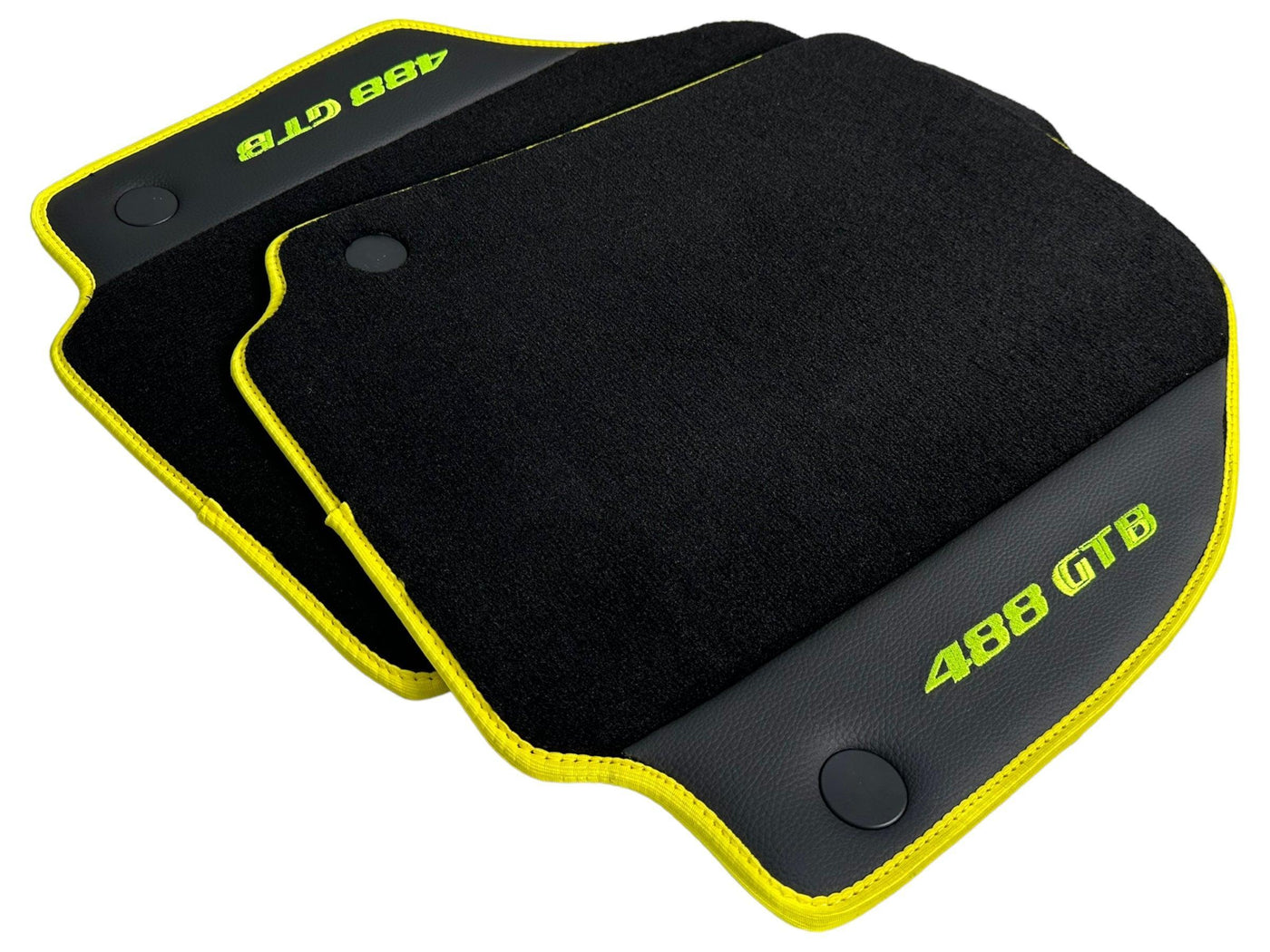 Floor Mats For Ferrari 488 GTB 2015-2022 Carpet With Leather - AutoWin
