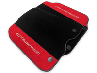 Floor Mats For Ferrari 812 Superfast Red Aclantara And Black Carpet - AutoWin