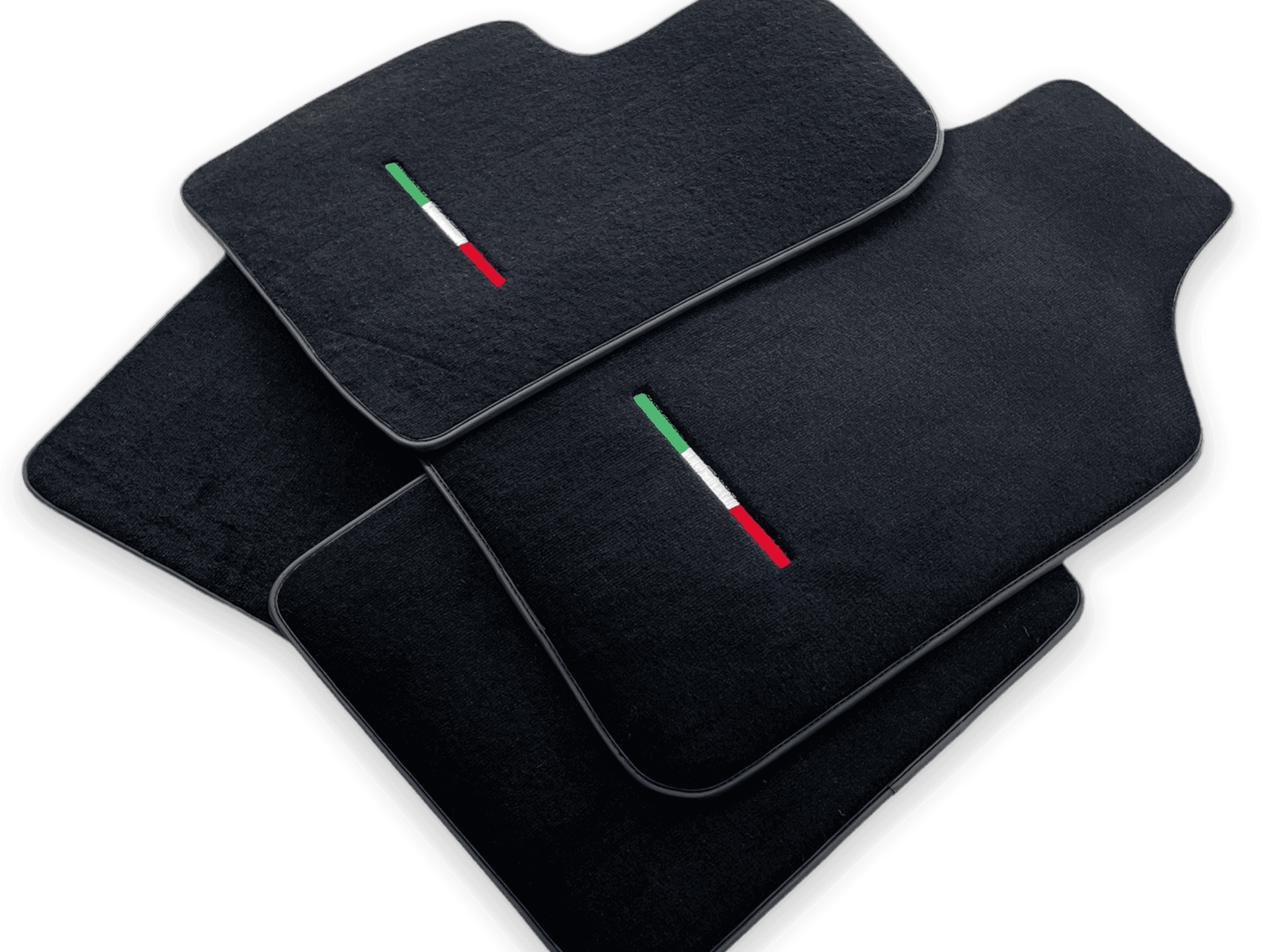 Italian Edition Black Floor Mats for Fiat 500X (2018-2024) Convertible - AutoWin