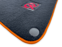 Floor Mats For McLaren MP4 12C Black Tailored Carpets Orange Trim - AutoWin
