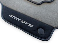 Gray Floor Mats For Ferrari 488 GTB 2015-2022 Carpets With Alcantara Leather - AutoWin