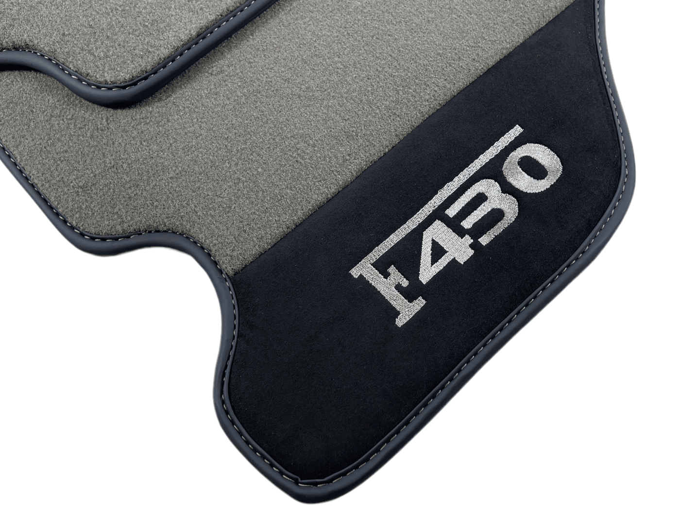 Gray Floor Mats For Ferrari F430 2004-2009 With Alcantara Leather - AutoWin