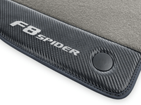 Gray Floor Mats For Ferrari F8 Spider 2019-2022 With Carbon Fiber Leather - AutoWin