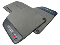 Gray Floor Mats for Lamborghini Huracan With Carbon Fiber Leather - AutoWin