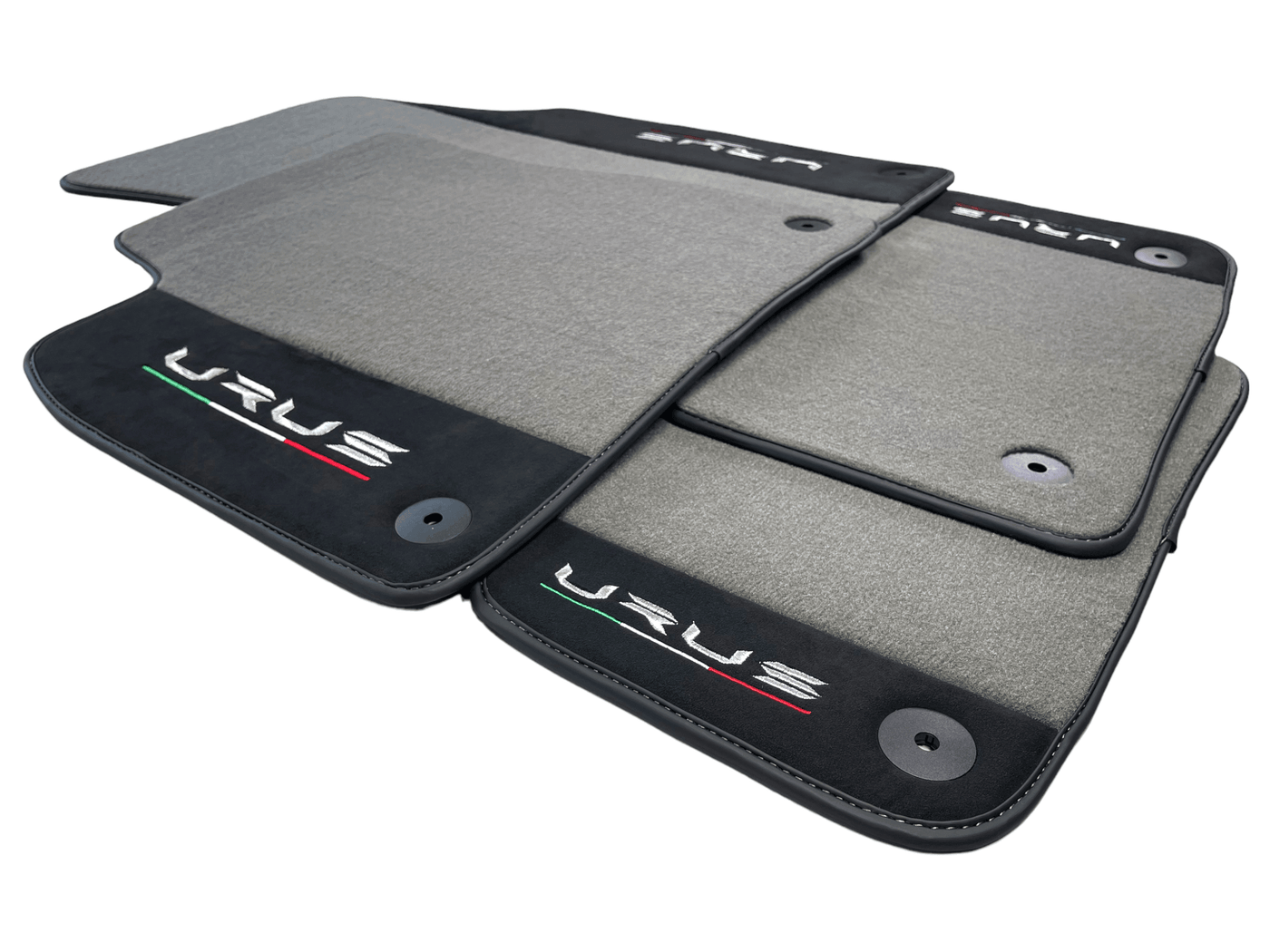 Gray Floor Mats For Lamborghini Urus With Alcantara Leather - AutoWin