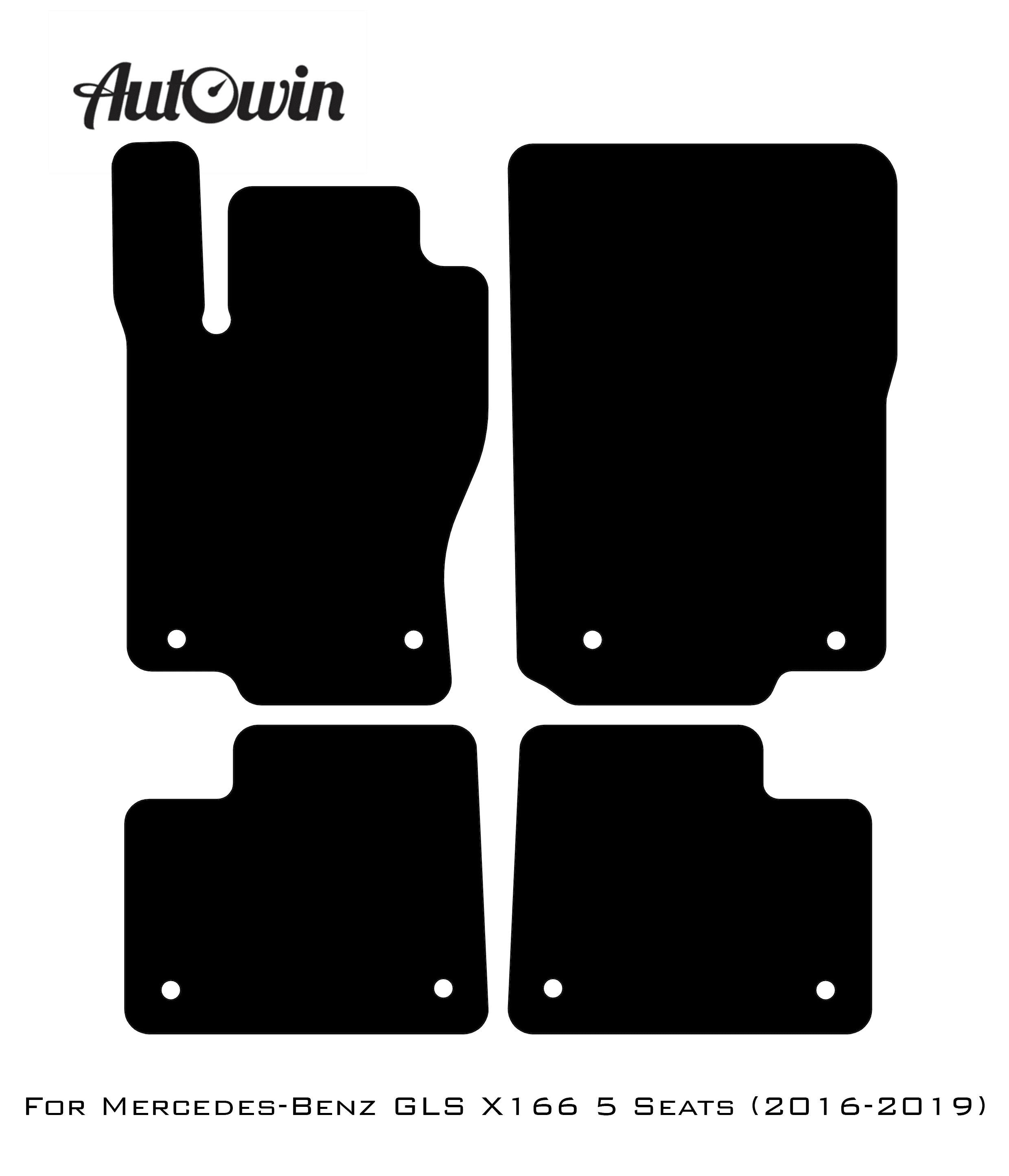 Gray Floor Mats For Mercedes Benz GLS-Class X166 (2016-2019) | Limited Edition - AutoWin