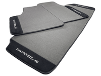 Gray Floor Mats For Tesla Model S With Alcantara Leather - AutoWin