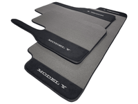 Gray Floor Mats For Tesla Model Y With Alcantara Leather - AutoWin