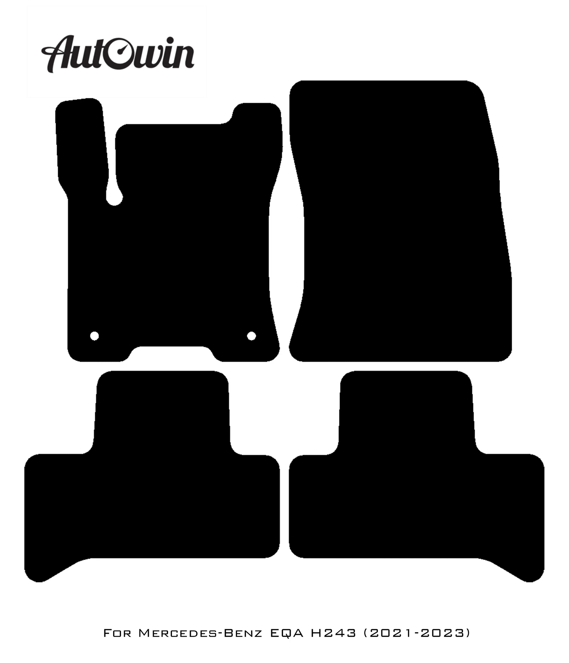 Gray Luxury Floor Mats For Mercedes Benz EQA-Class H243 (2021-2023) | ER56 Design - AutoWin