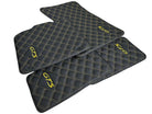 Leather Floor Mats for Porsche Panamera 2017-2023 971 Yellow Sewing - AutoWin