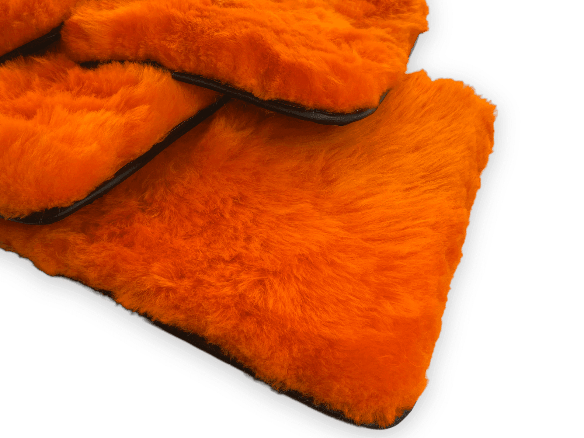 Orange Sheepskin Floor Mats For Rolls Royce Ghost Series II (2021-2024) ER56 Design Brand - AutoWin