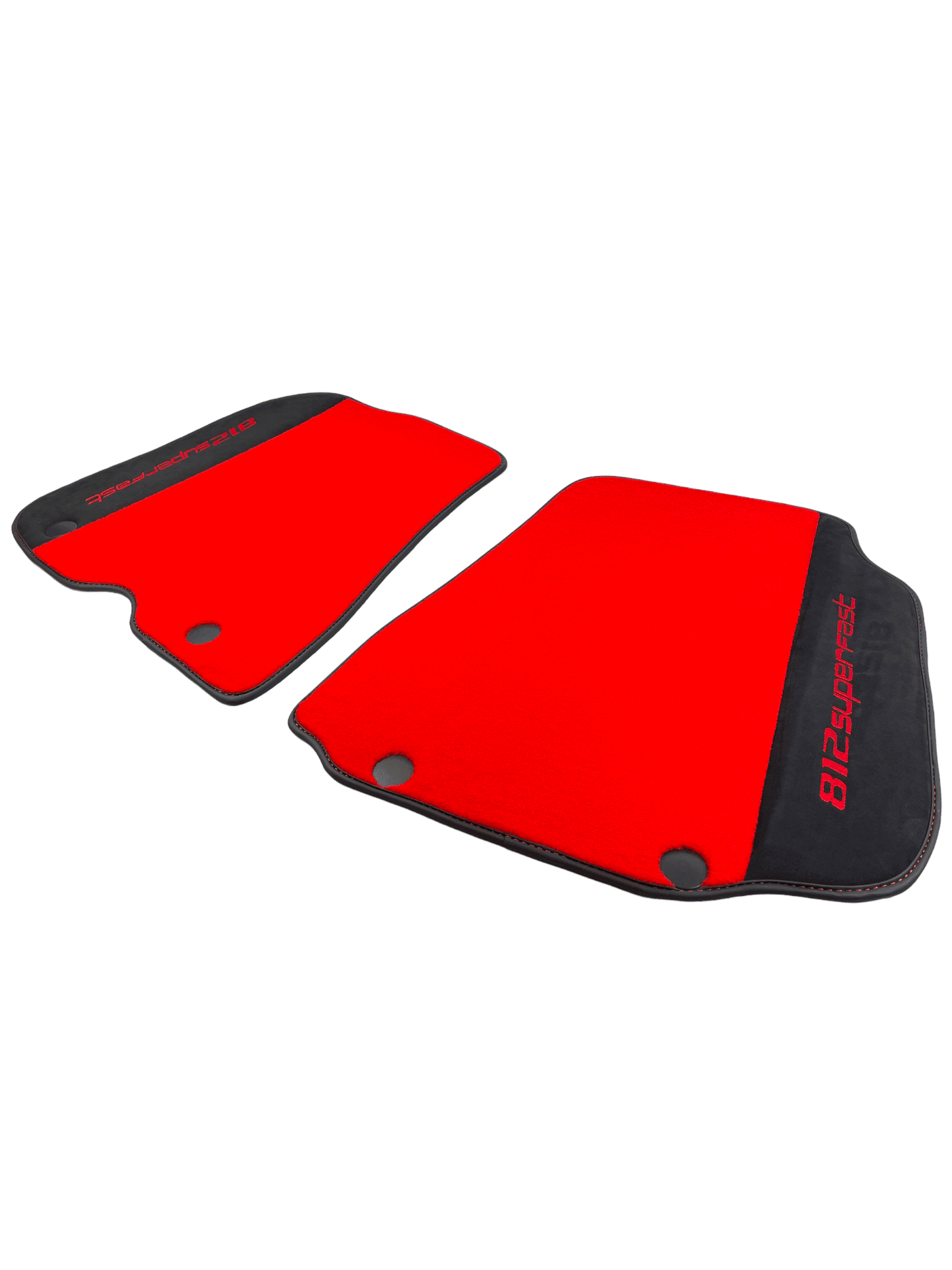 Red Floor Mats For Ferrari 812 Superfast With Alcantara Leather - AutoWin