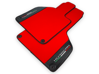 Red Floor Mats for Lamborghini Huracan With Carbon Fiber Leather - AutoWin