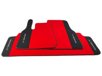 Red Floor Mats For Tesla Model Y With Alcantara Leather - AutoWin